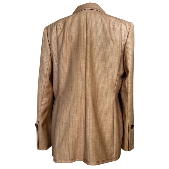 AMANDA SMITH Suit Jacket Blazer Tan Pinstripe 16W - NWT - Picture 3 of 11